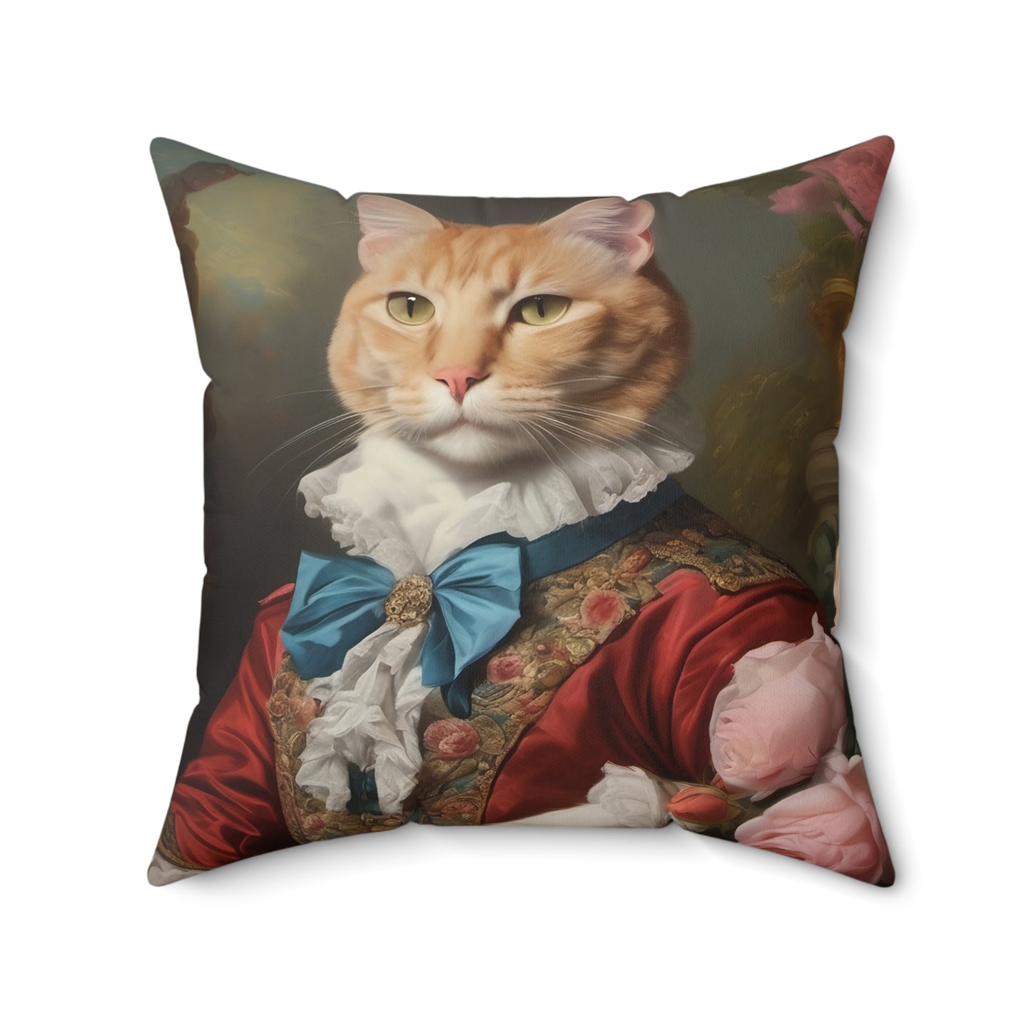 Rococo Cat Square Pillow (A Gentleman)