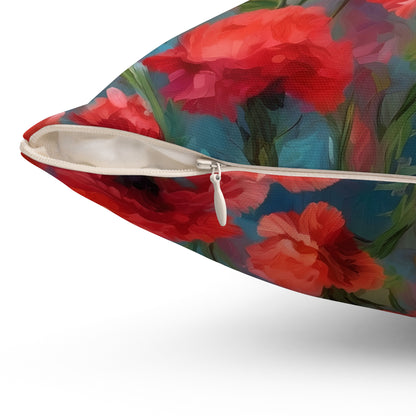 Claude Monet inspired Carnations Square Pillow