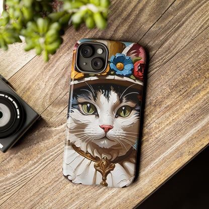 Oil Painting Cat Tough Phone Cases (A Lady)