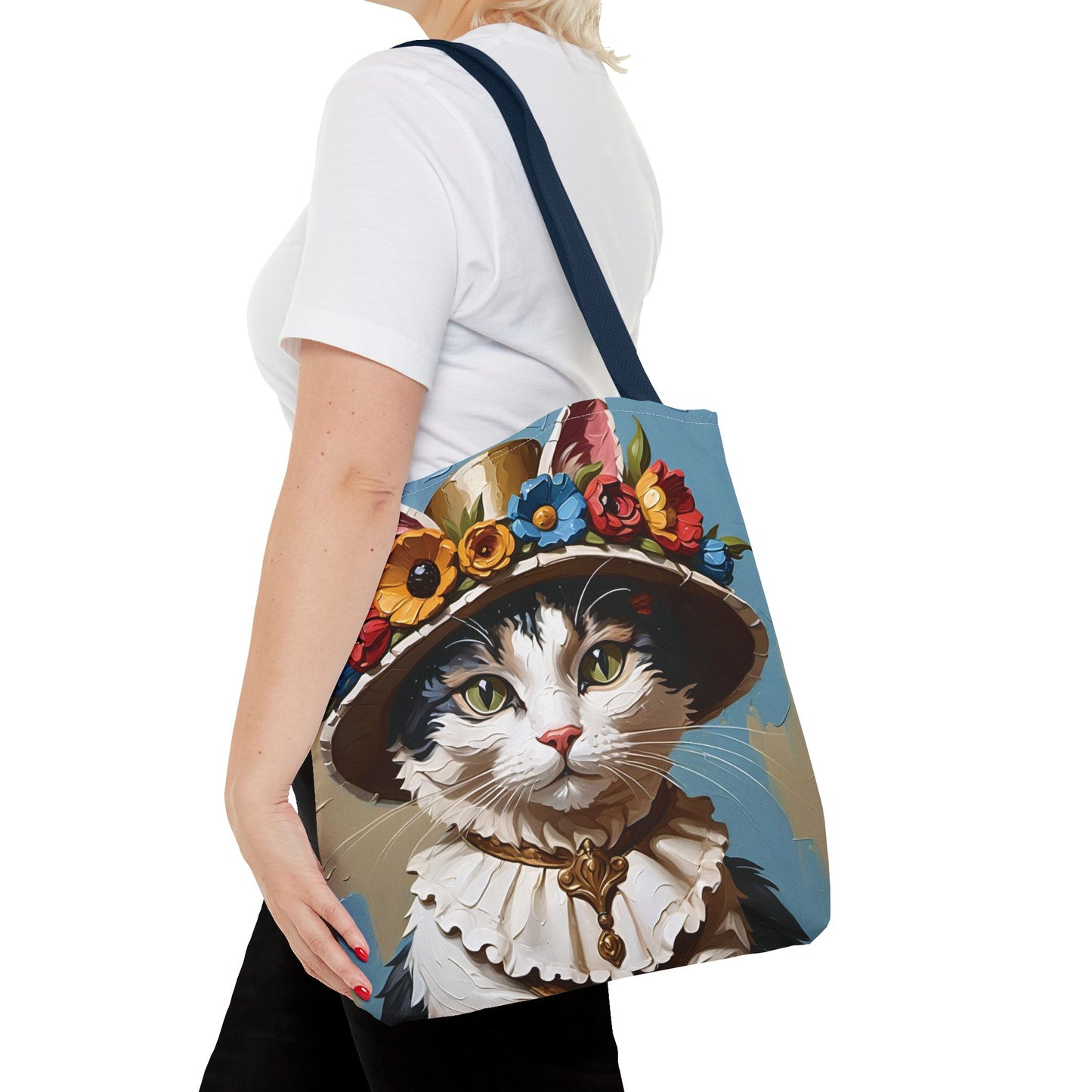Cat Portrait in Oil Tote Bag