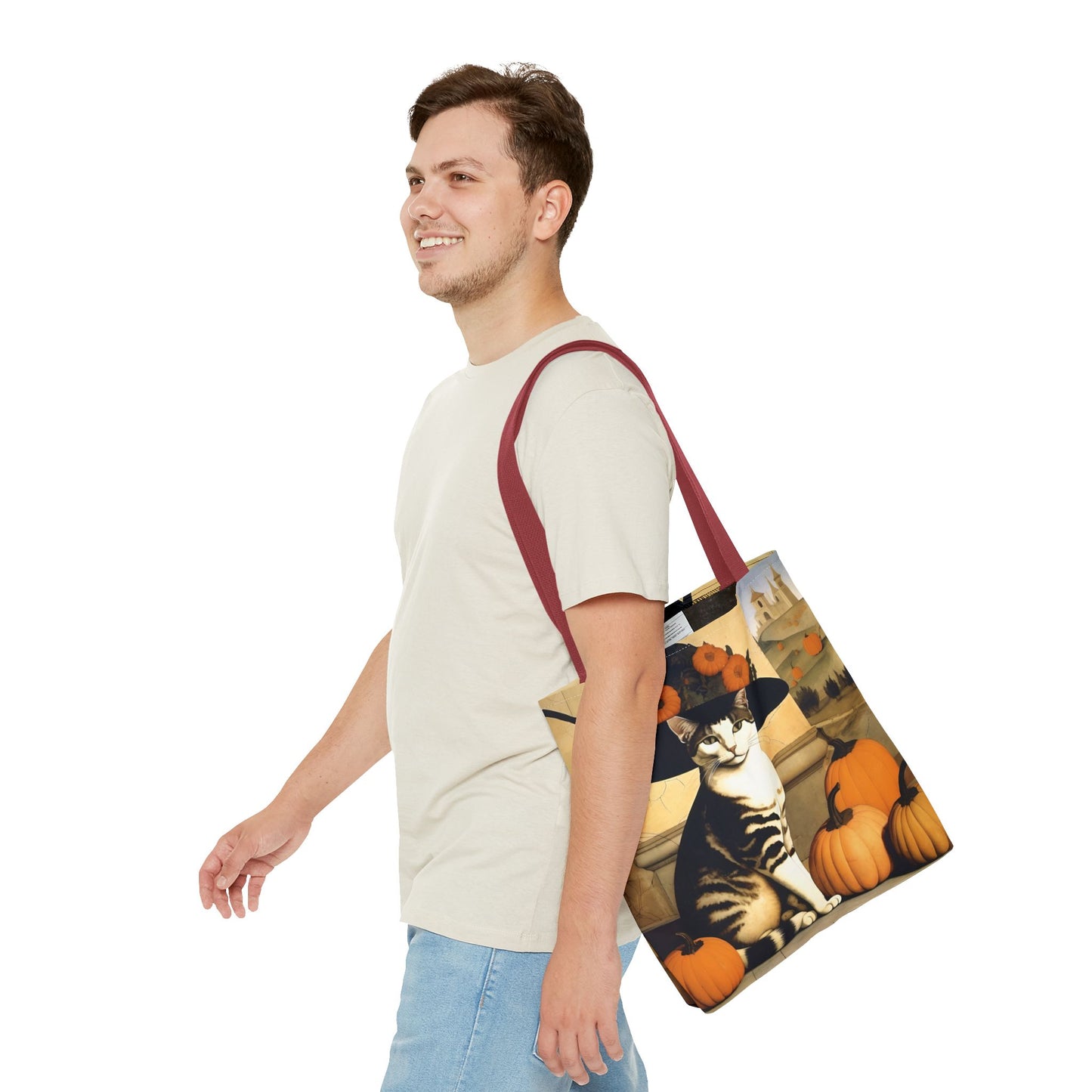 Halloween Piero della Francesca Renaissance Cat Tote