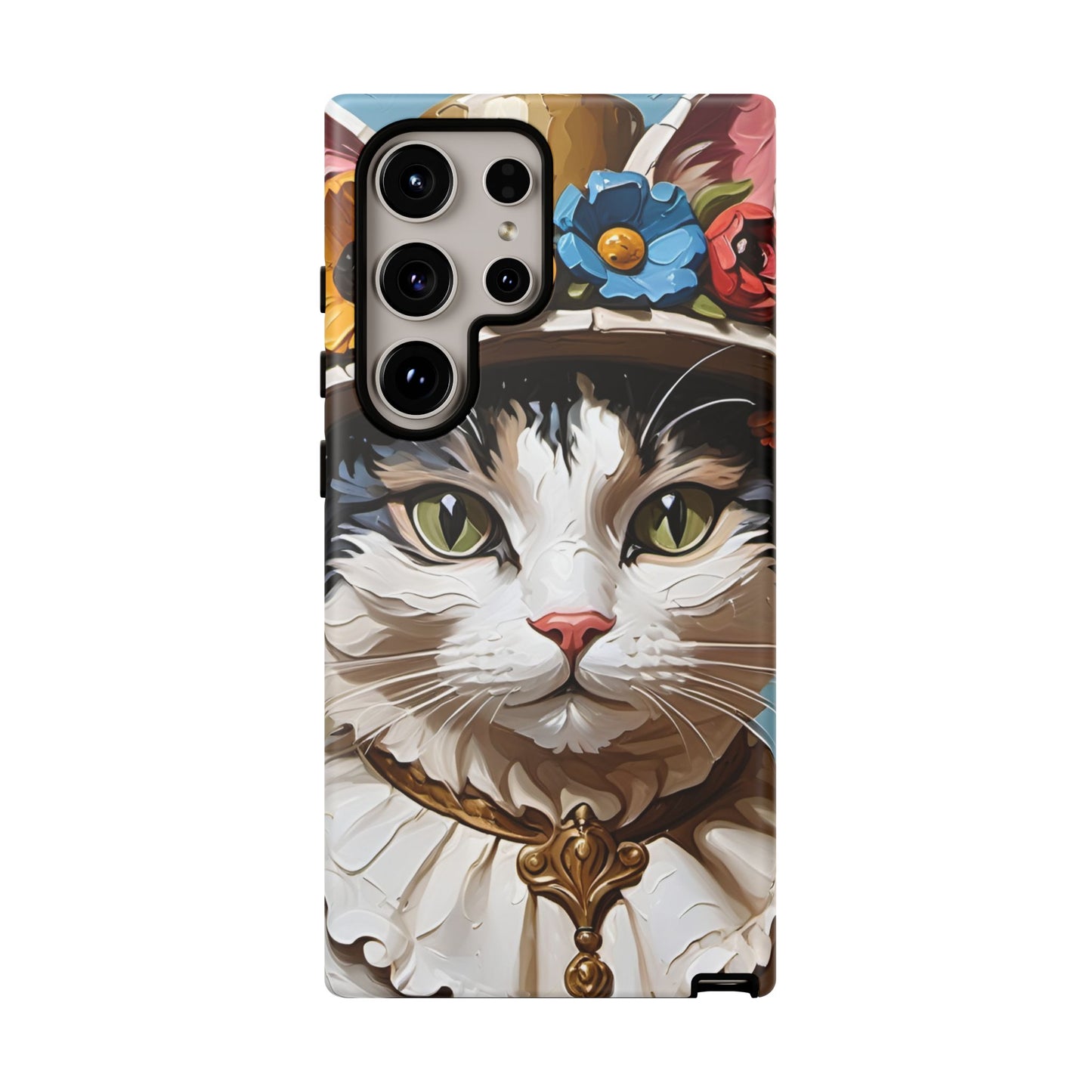 Oil Painting Cat Tough Phone Cases (A Lady)