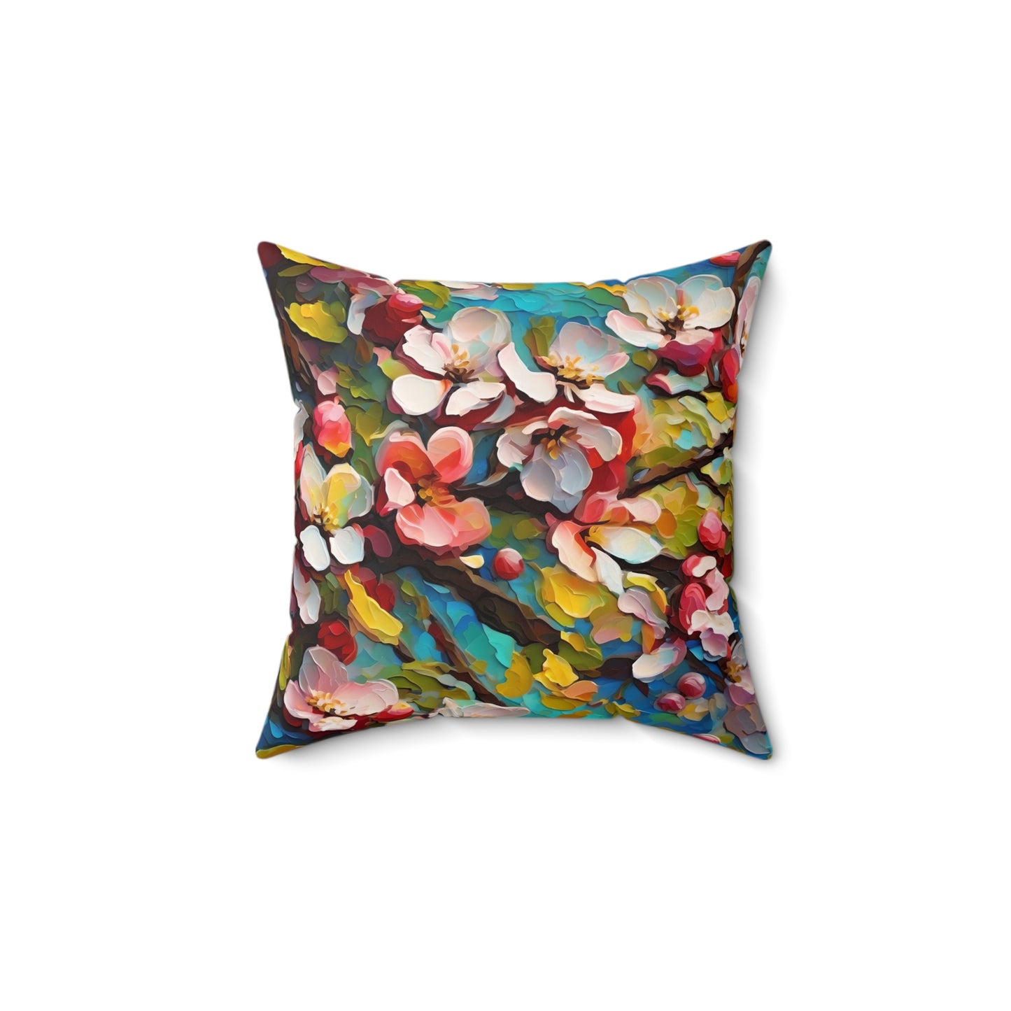 Claude Monet inspired Blooming Apple Tree Square Pillow