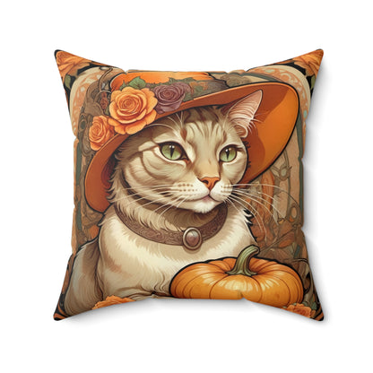 Halloween Art Nouveau Cat Pillow