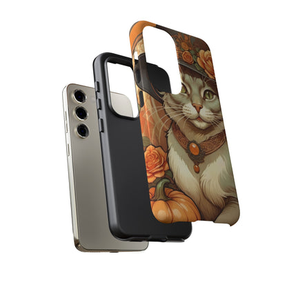 Halloween Alphonse Mucha Tough Phone Cases (A gentleman cat)