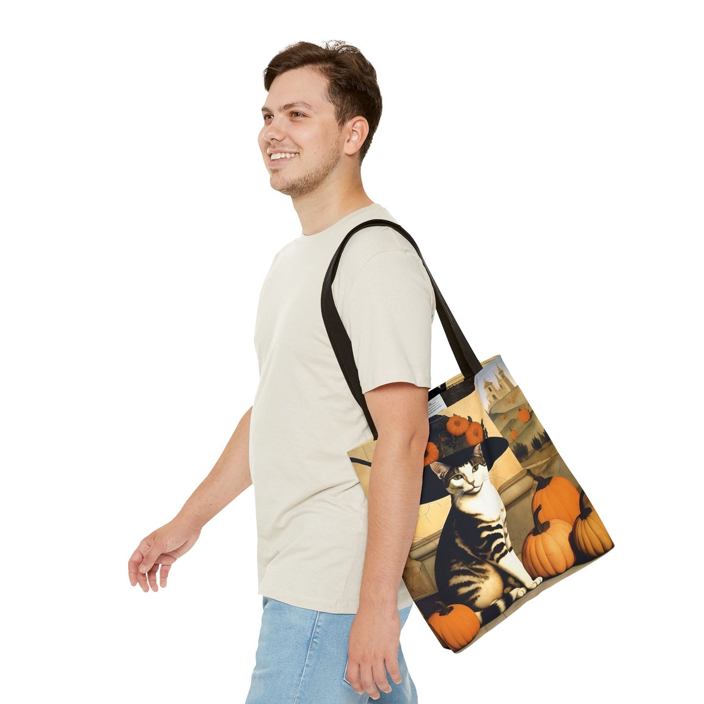 Halloween Piero della Francesca Renaissance Cat Tote