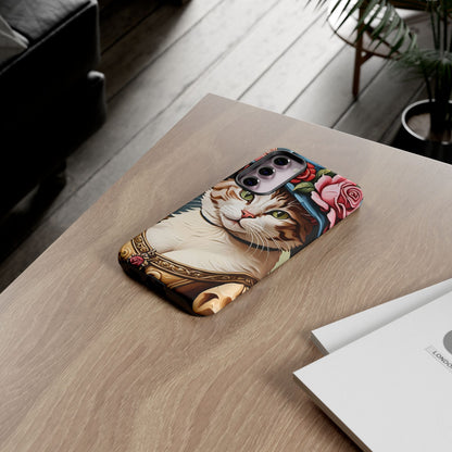 Oil Painting Cat Tough Phone Cases (A Lady 2)