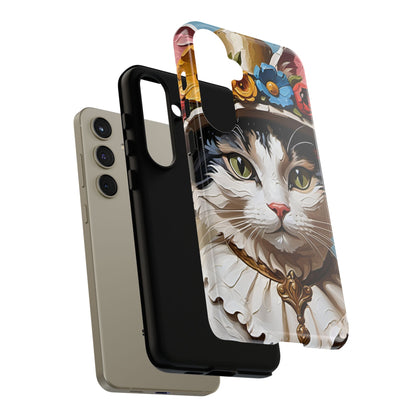 Oil Painting Cat Tough Phone Cases (A Lady)