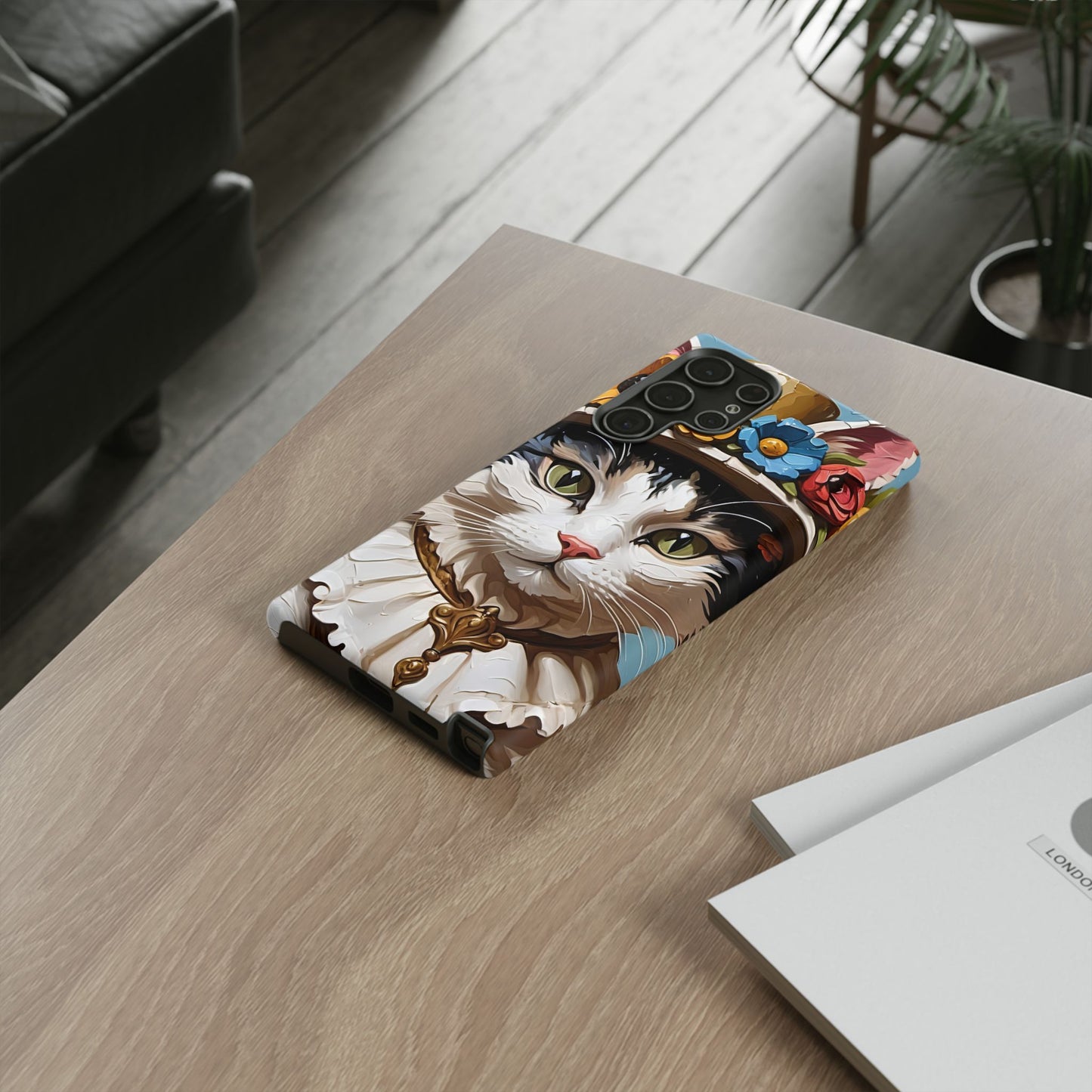 Oil Painting Cat Tough Phone Cases (A Lady)