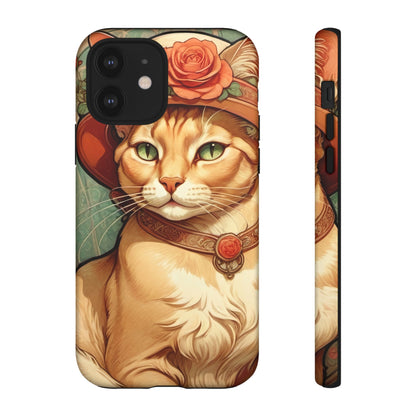Alphonse Mucha Tough Phone Cases (A lady cat)