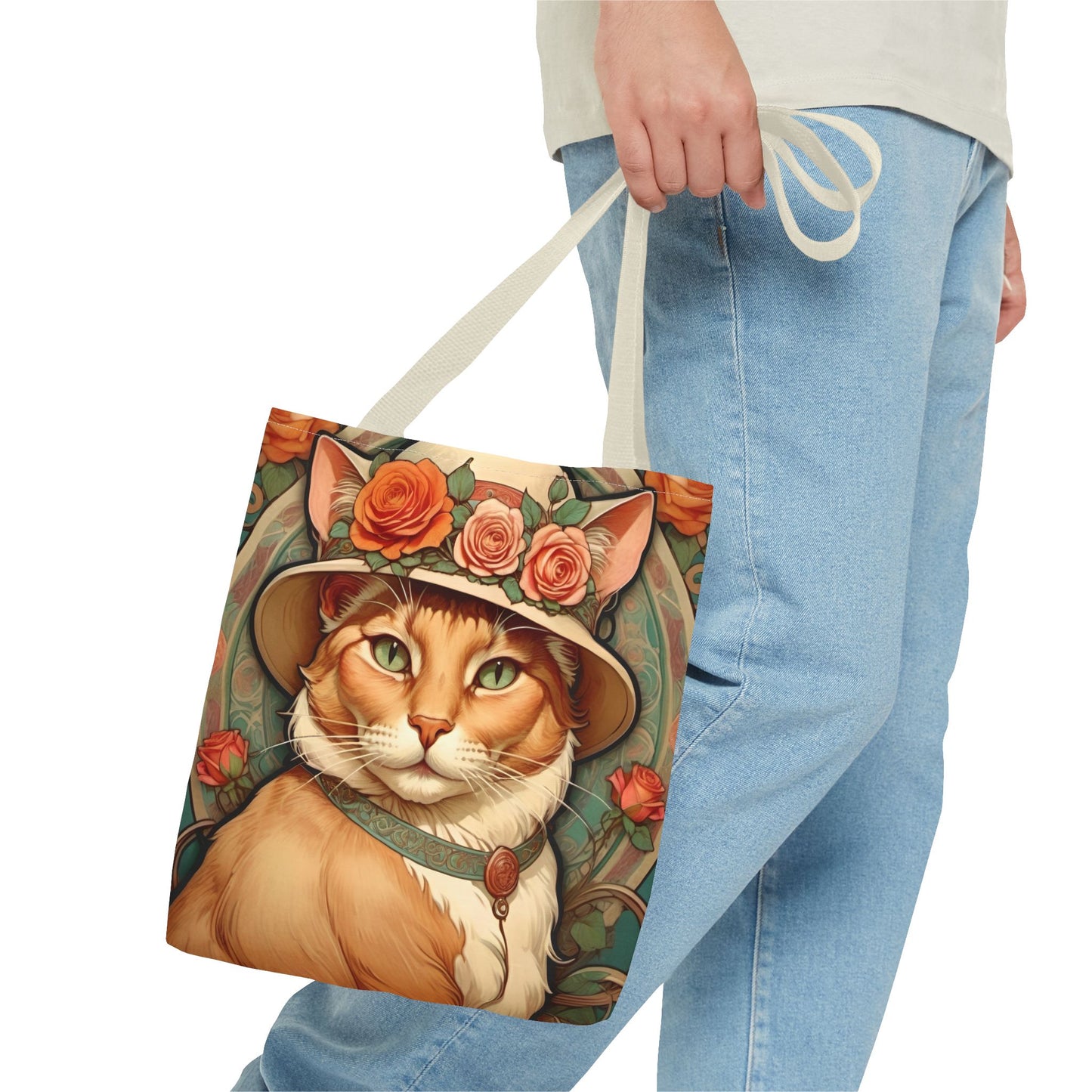 Art Nouveau Cat Portrait Tote Bag