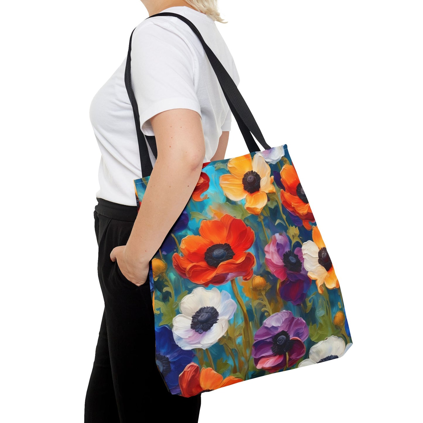 Claude Monet inspired Colorful Anemones Tote Bag