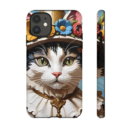 Oil Painting Cat Tough Phone Cases (A Lady)