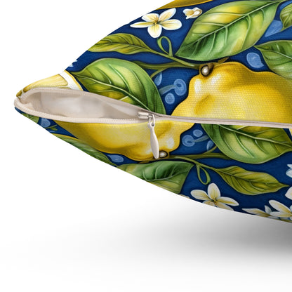 Rococo Blooming Lemons Square Pillow