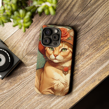 Alphonse Mucha Tough Phone Cases (A lady cat)