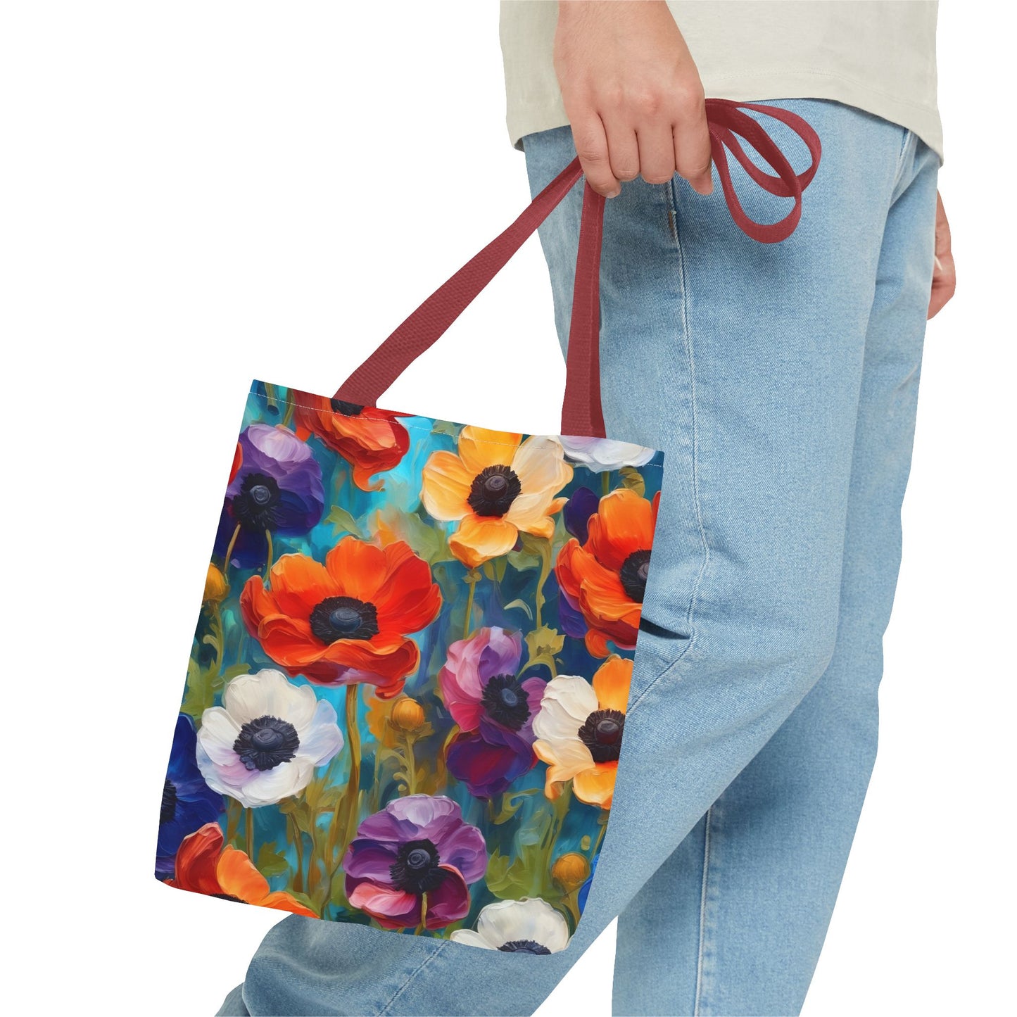 Claude Monet inspired Colorful Anemones Tote Bag