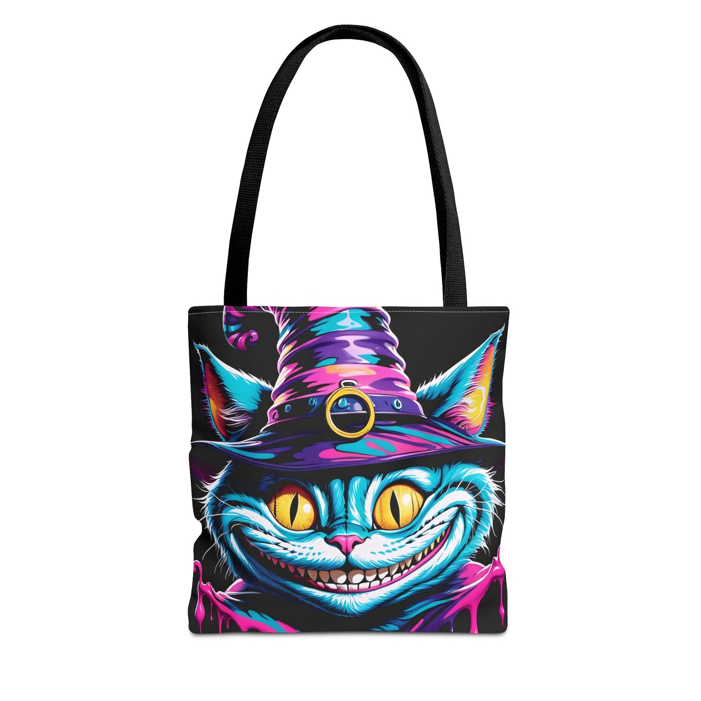 Halloween Cheshire Cat Tote Bag Black