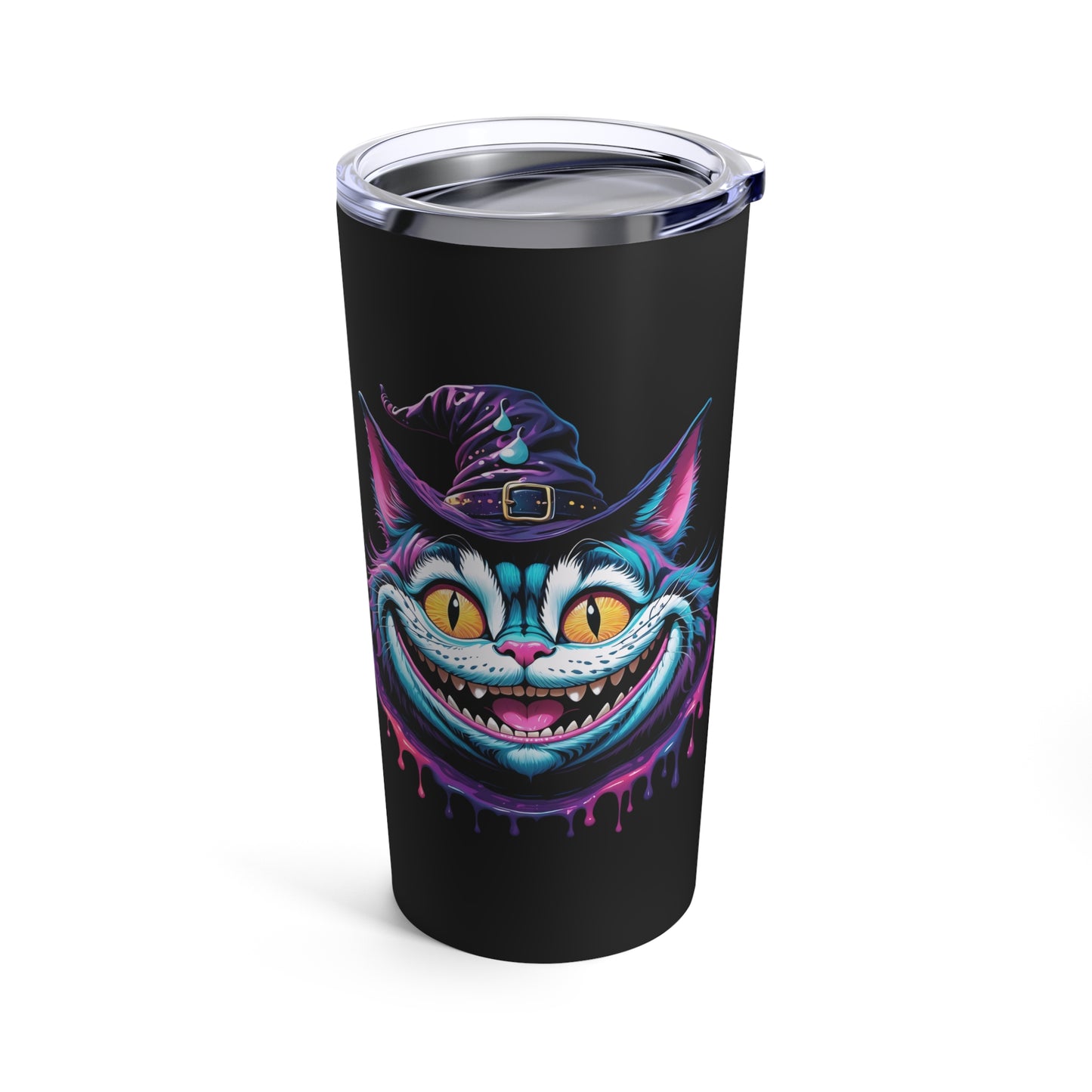 Halloween Cheshire Cat Tumbler 20oz Black