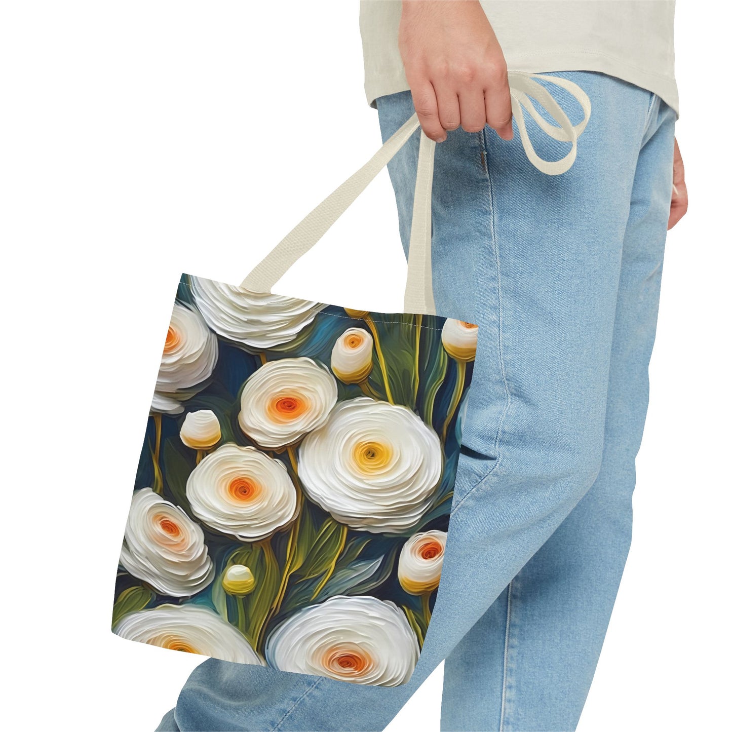 Vincent Van Gogh inspired White Ranunculus Tote Bag