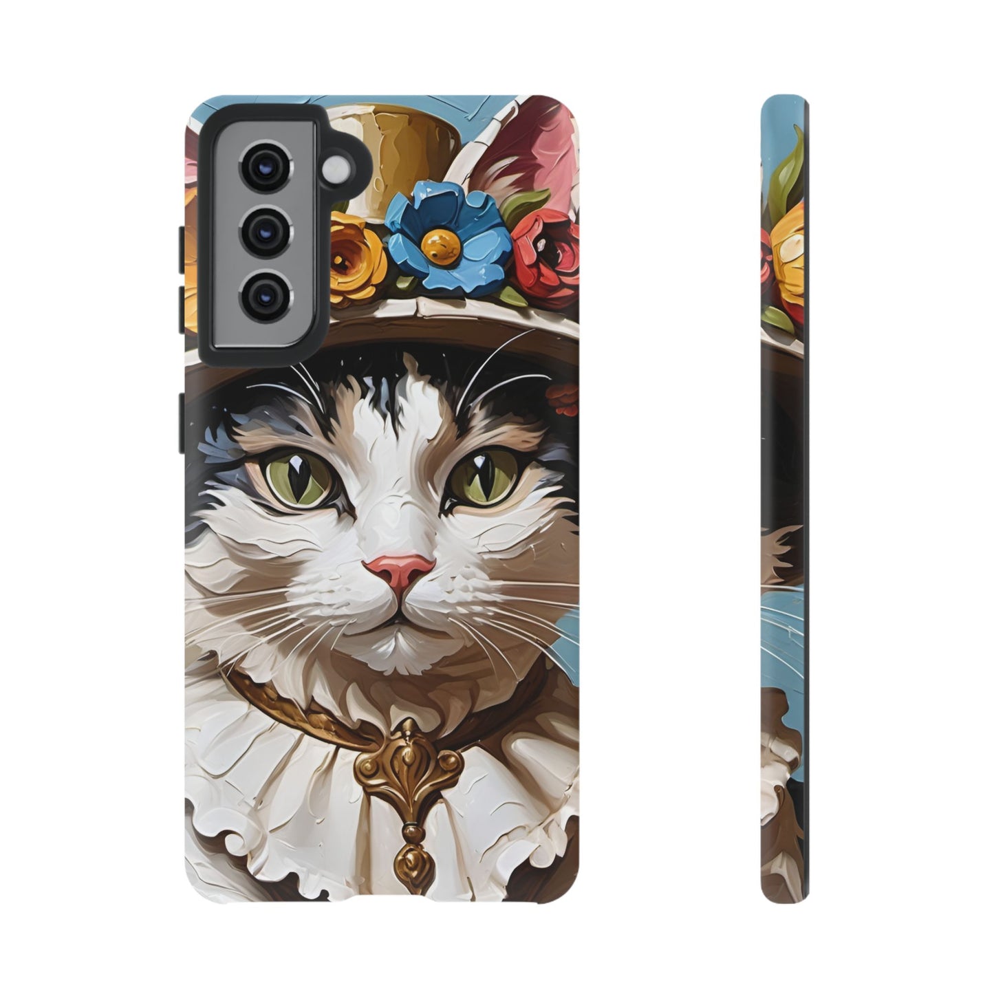 Oil Painting Cat Tough Phone Cases (A Lady)