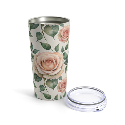 Watercolor Pink Roses Tumbler 20oz 2