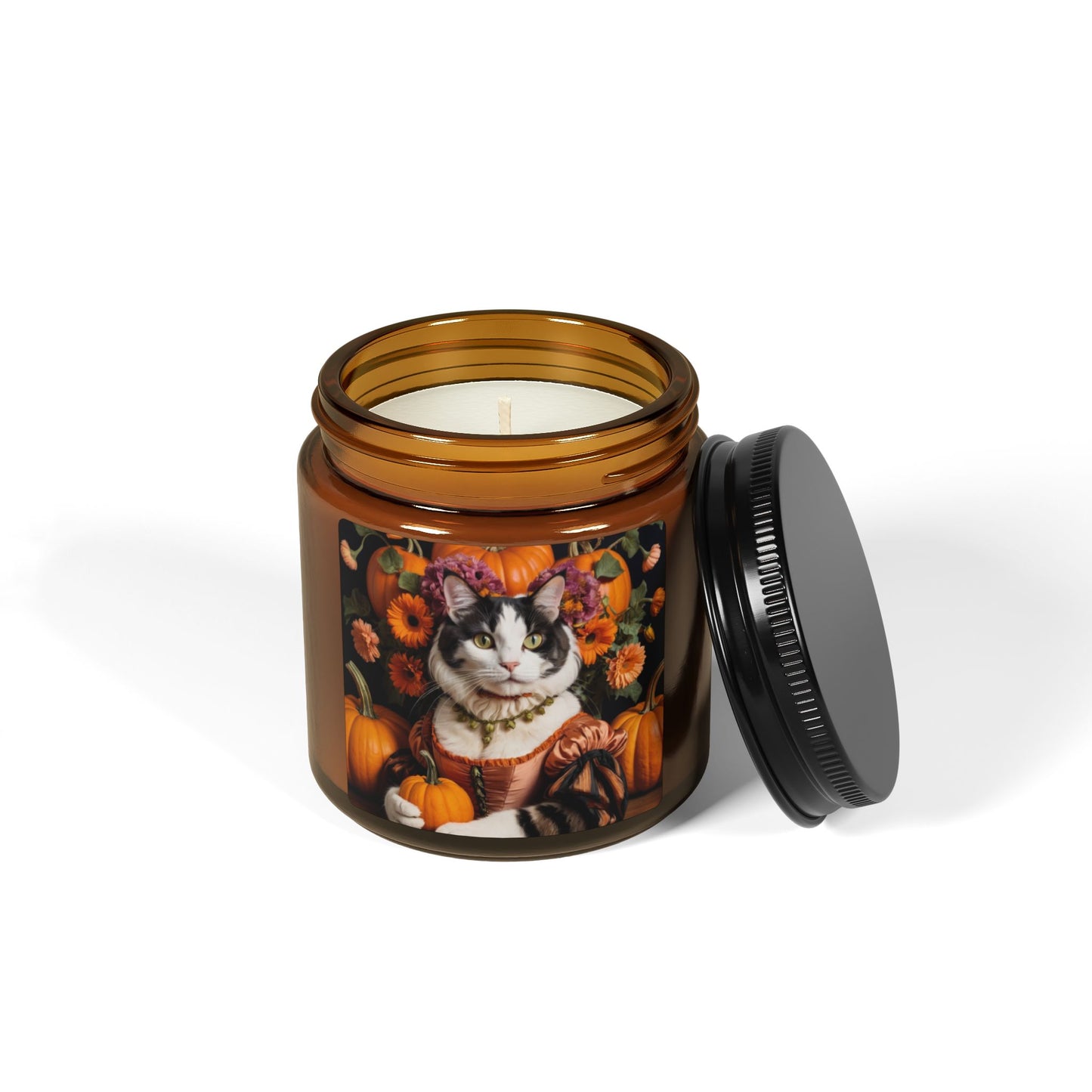 Halloween Sandro Botticelli Cat Scented Soy Candle 2 (Amber Jar)