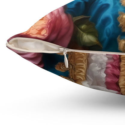 Rococo Cat Square Pillow (A Kitten 2)