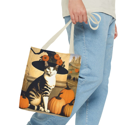 Halloween Piero della Francesca Renaissance Cat Tote