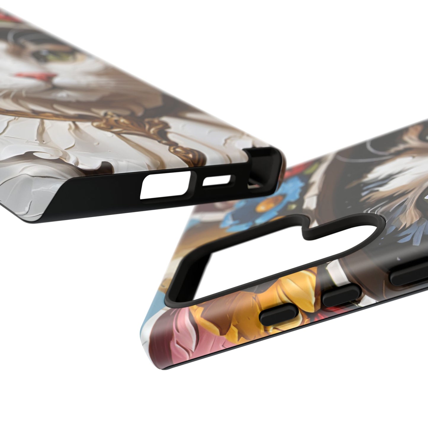 Oil Painting Cat Tough Phone Cases (A Lady)