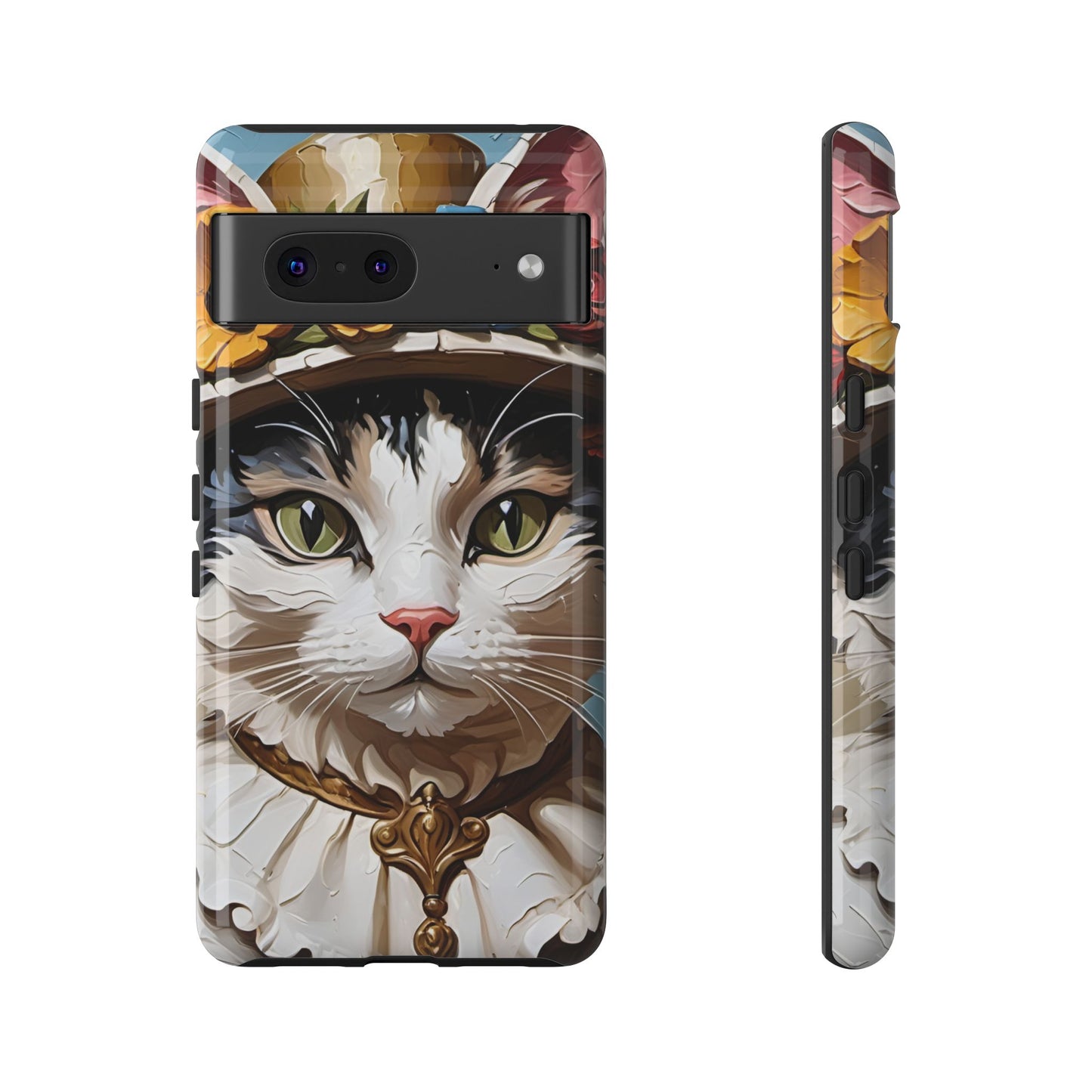 Oil Painting Cat Tough Phone Cases (A Lady)