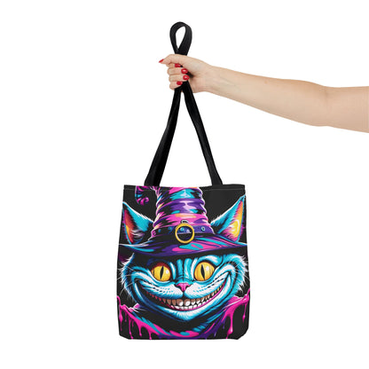 Halloween Cheshire Cat Tote Bag Black