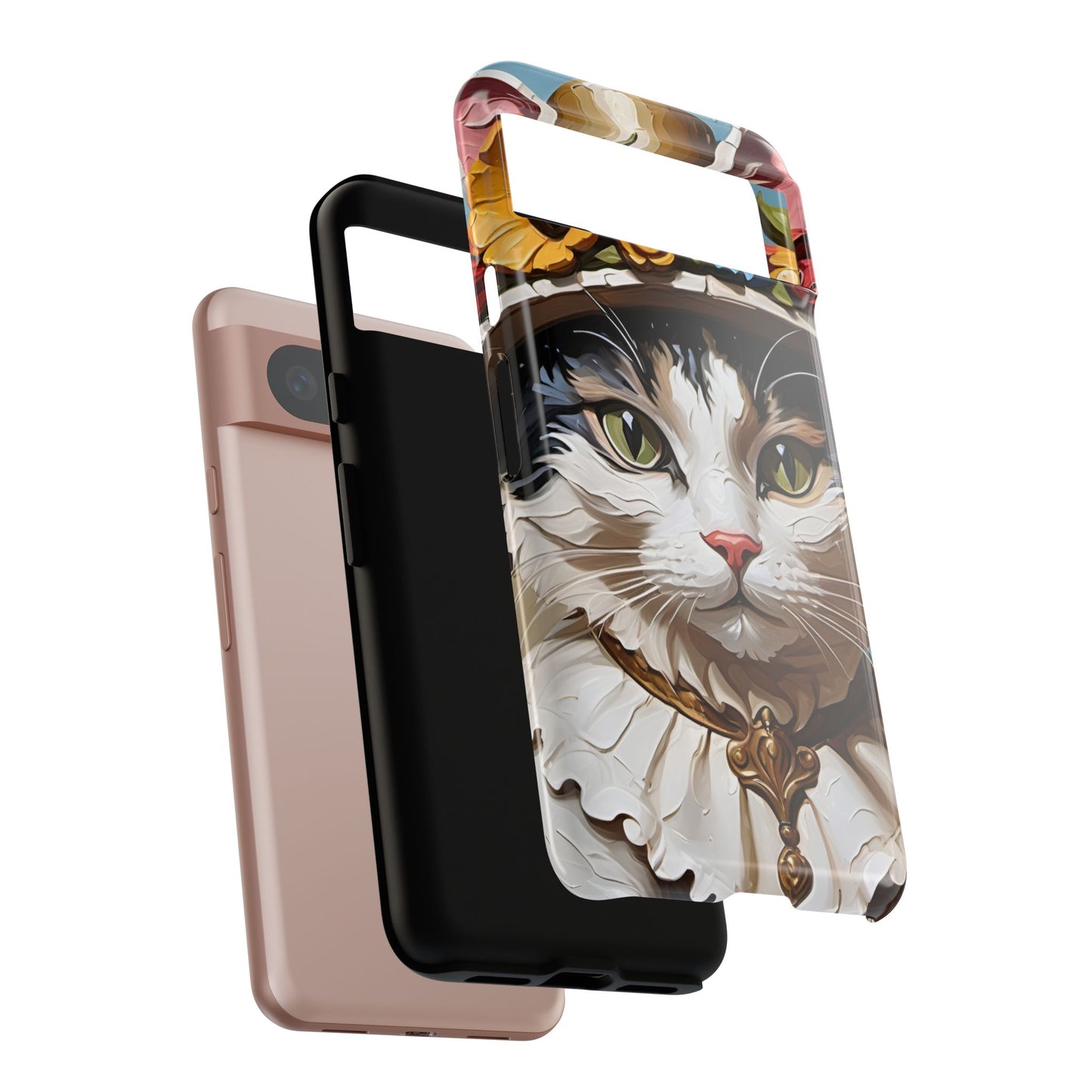 Oil Painting Cat Tough Phone Cases (A Lady)
