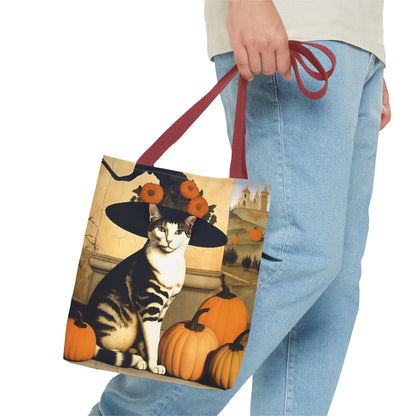 Halloween Piero della Francesca Renaissance Cat Tote