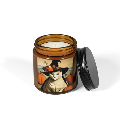 Halloween Piero Della Francesca Cat Scented Soy Candle (Amber Jar)