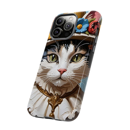 Oil Painting Cat Tough Phone Cases (A Lady)