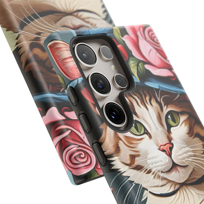 Oil Painting Cat Tough Phone Cases (A Lady 2)
