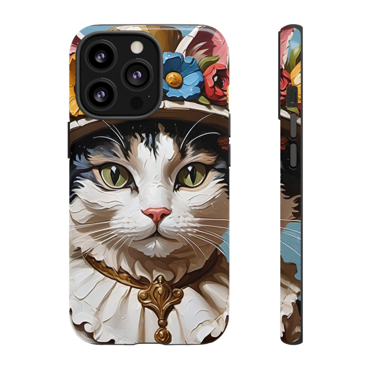 Oil Painting Cat Tough Phone Cases (A Lady)