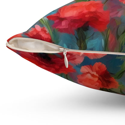 Claude Monet inspired Carnations Square Pillow