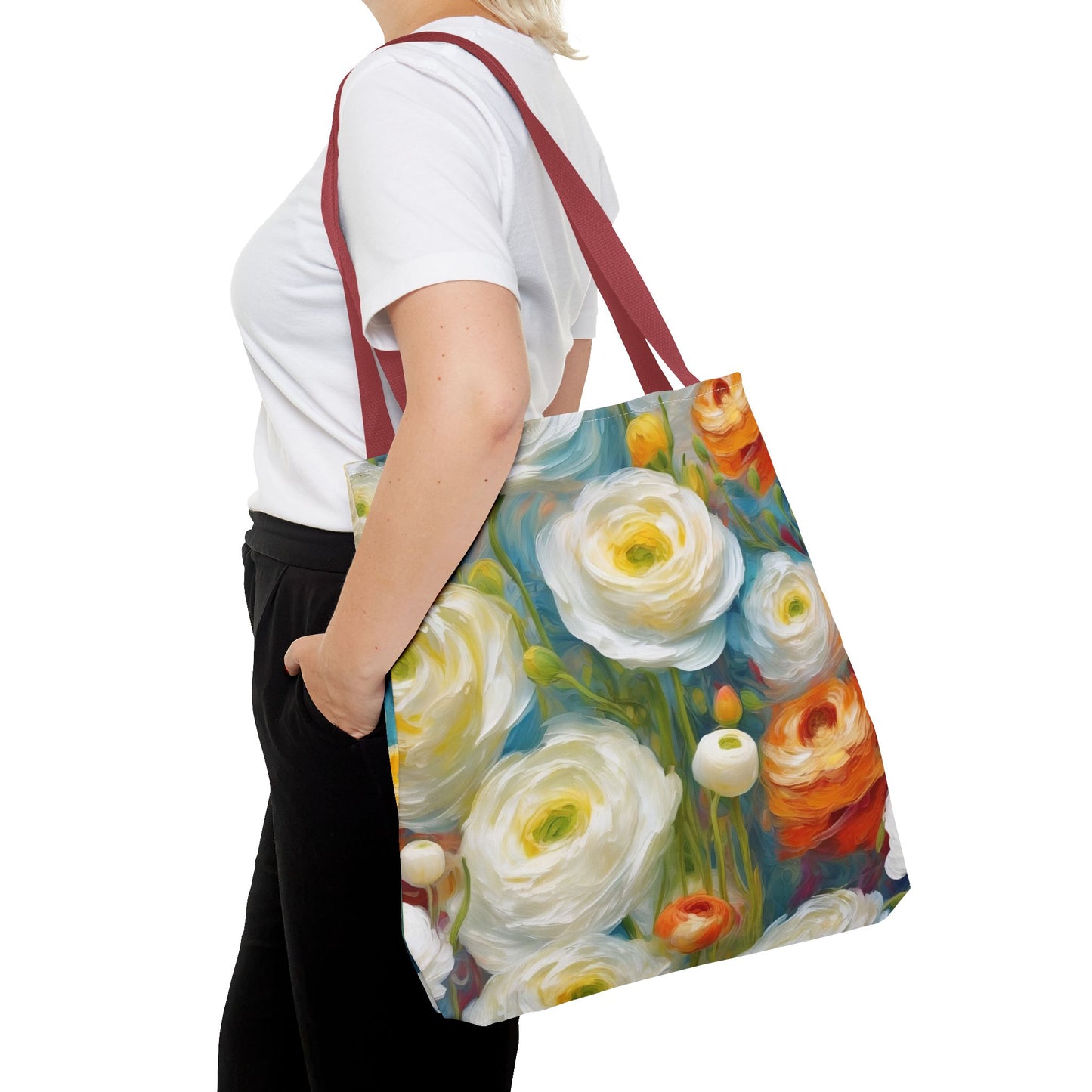 Claude Monet inspired Tender Ranunculus Tote Bag