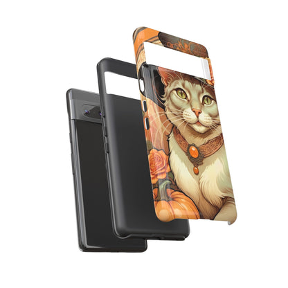 Halloween Alphonse Mucha Tough Phone Cases (A gentleman cat)