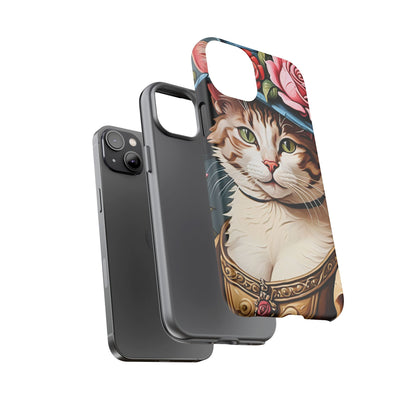 Oil Painting Cat Tough Phone Cases (A Lady 2)