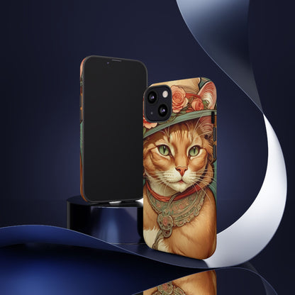 Alphonse Mucha Tough Phone Cases (A lady cat 2)