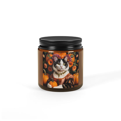 Halloween Sandro Botticelli Cat Scented Soy Candle 2 (Amber Jar)