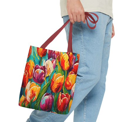 Vincent Van Gogh inspired Colorful Tulips Tote Bag