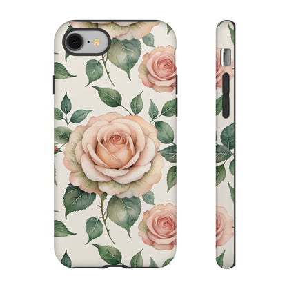 Watercolor Large Roses Tough Cases