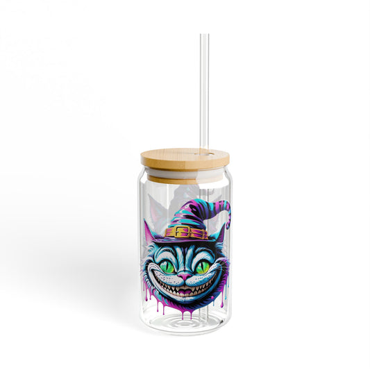 Halloween Cheshire Cat Sipper Glass, 16oz