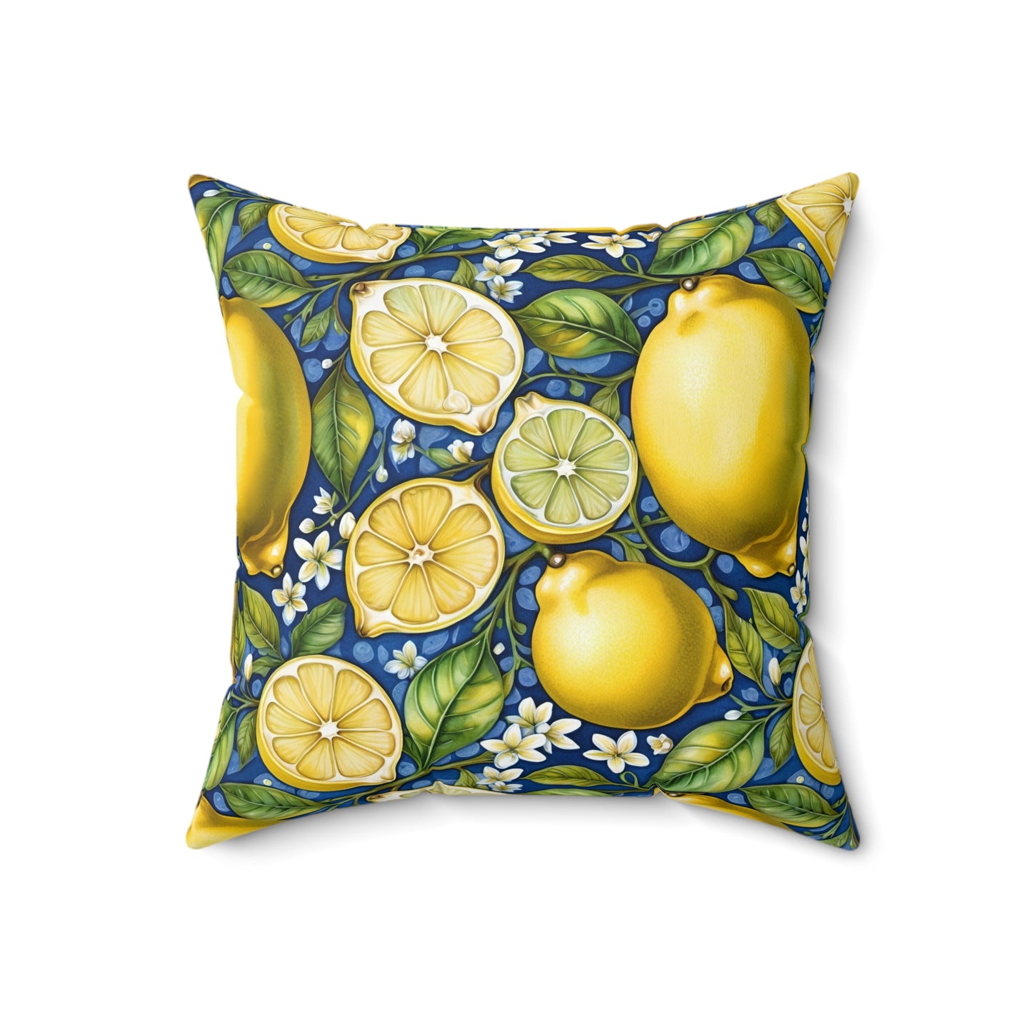 Rococo Blooming Lemons Square Pillow