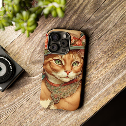 Alphonse Mucha Tough Phone Cases (A lady cat 2)