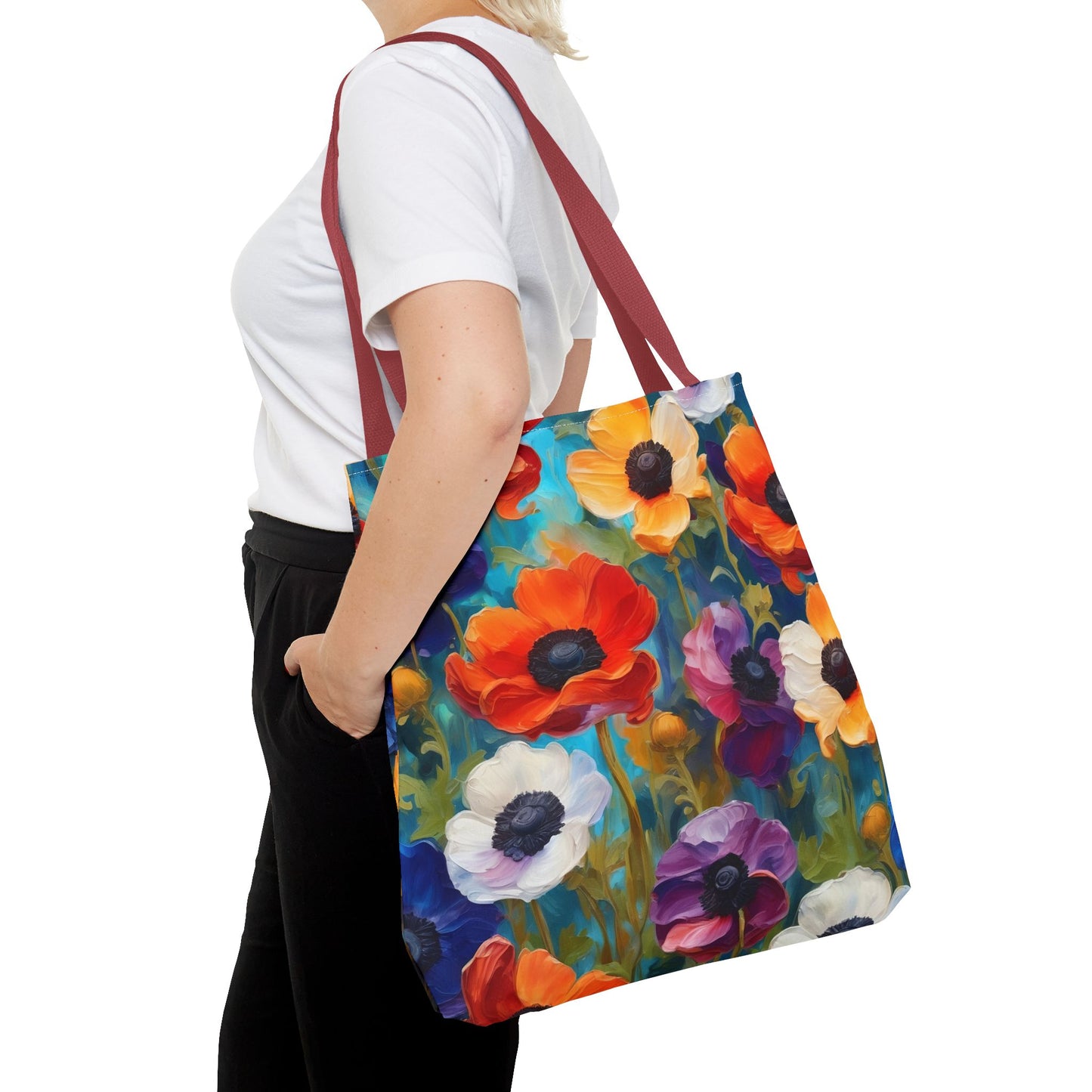 Claude Monet inspired Colorful Anemones Tote Bag