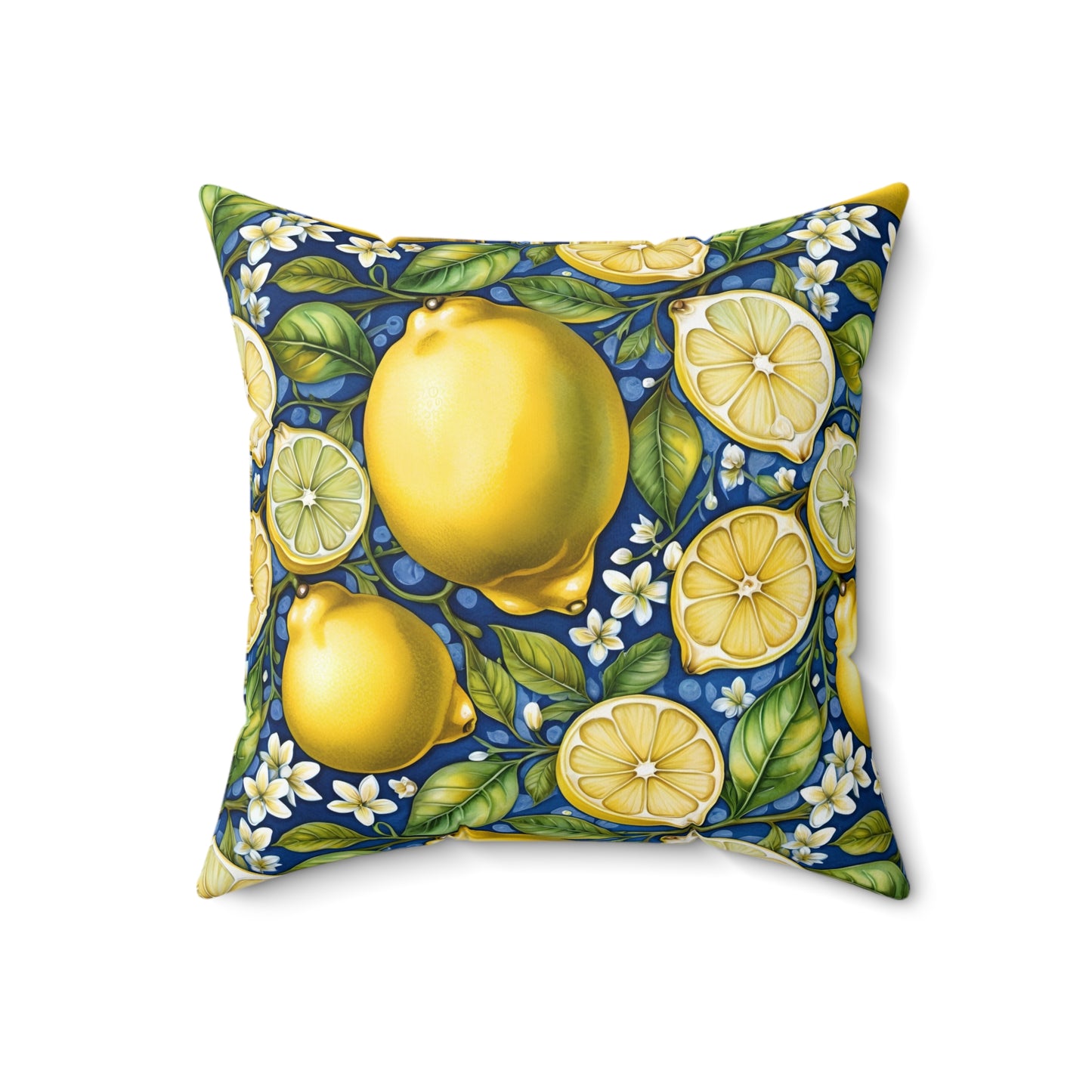 Rococo Blooming Lemons Square Pillow